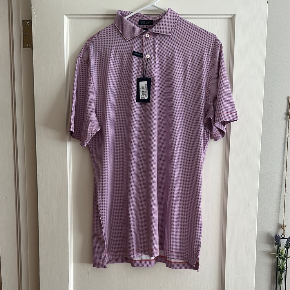 Peter Millar Purple Polo Shirt with Classic Collar